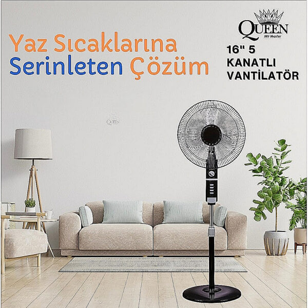 QUEEN 16" 5 Kanatlı Vantilatör