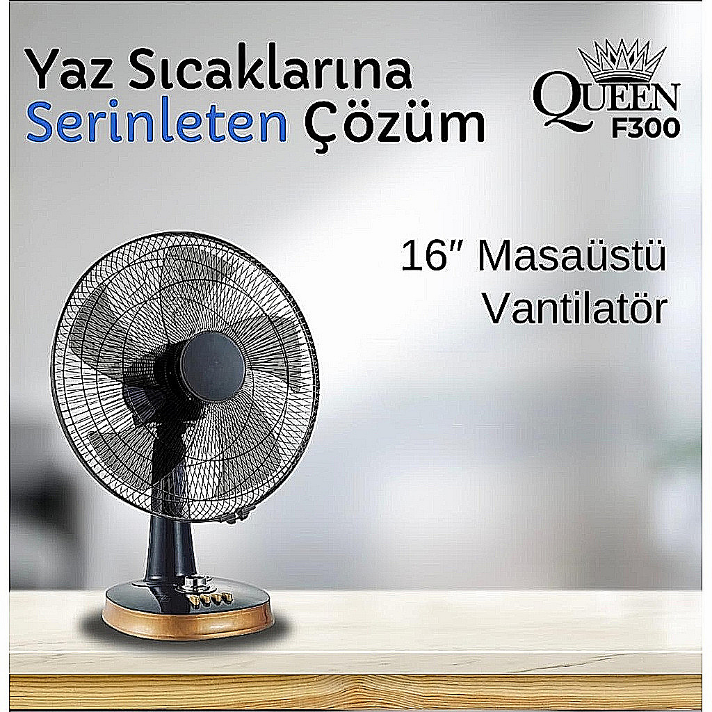 enhanced_1787645045314_546ee 16'' QUEEN F400 MASA VANTILATORU - Görsel 1