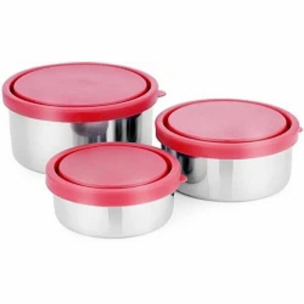 Yonca 6 Parça Çelik Saklama Kabı (14Cm -16Cm -18Cm)
