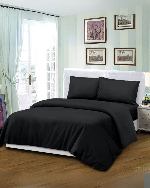Mikro Saten Nevresim Takımı Battal Boy 185x200 Düz Renk