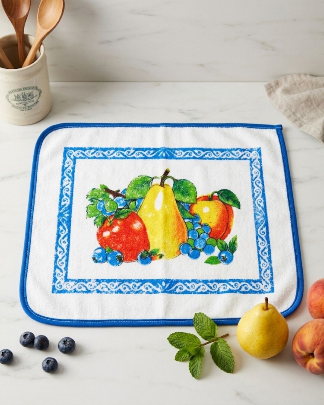 Toptan-Tekstil-53- Orkide Desenli Mutfak Havlusu 35x50 - Görsel 1