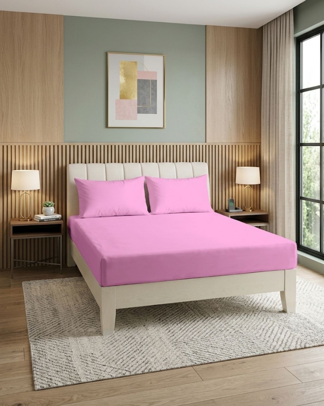 mikro-saten-fitted-pembe-6a980126d7ca7 Mikro Saten Fitted Set - Pembe - Görsel 1