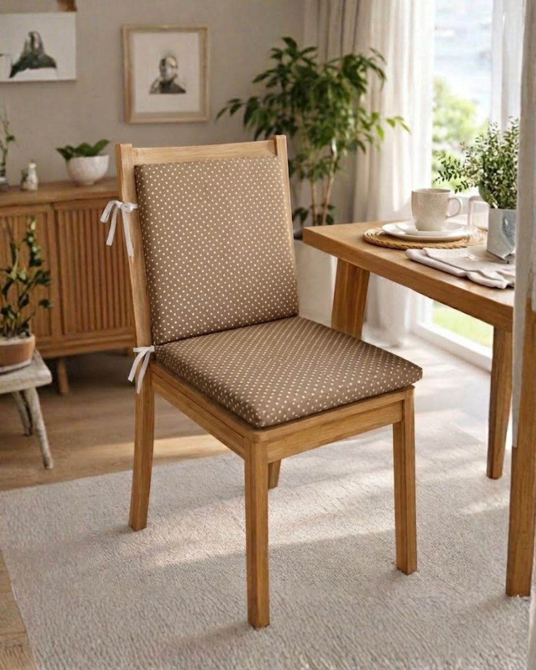sandalye-minderi-krem-6aae5e6d7346a Sandalye Minderi 6'lı ( Puantiyeli) - Görsel 1