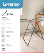 Lorenzo GKY1071 Loren Borulu Bonuklu Kurutmalık - Görsel 2