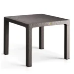 HENIVER 90X90 CAMSIZ MASA KAHVE-GRI