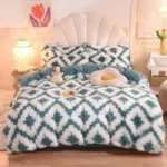 Peluş Nevresim Takımı Desenli Çift Kişilik
