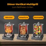 Clatronic DVG 3686 Dikey Kebab Multigrill - Siyah