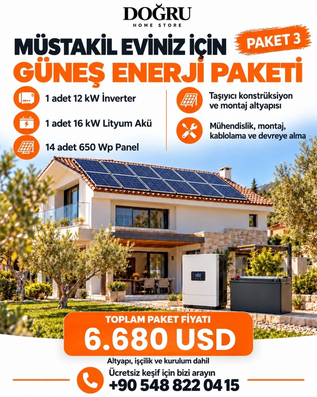 paket-3 Müstakil Evler için Güneş Enerji Paketi 2 - Görsel 1