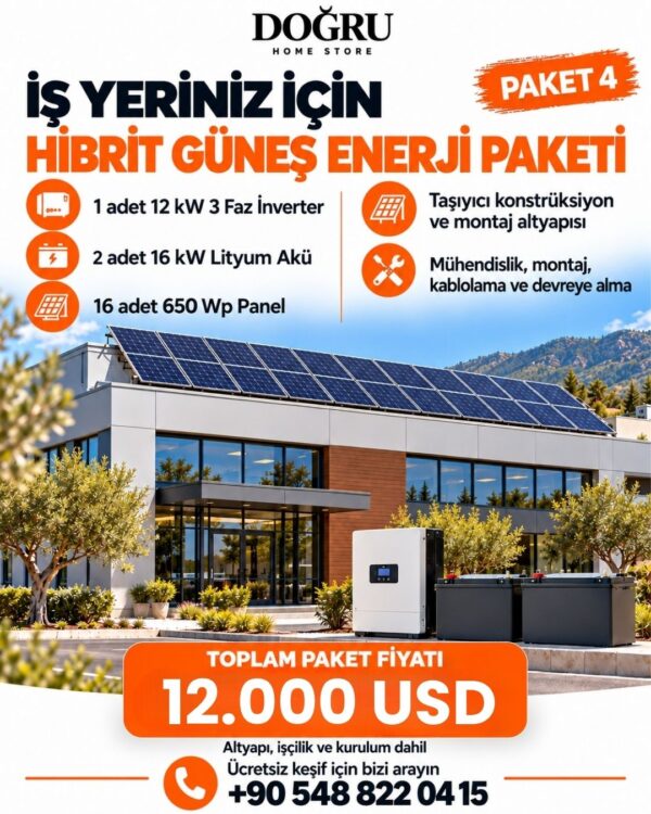 İş Yerleri için Güneş Enerji Paketi