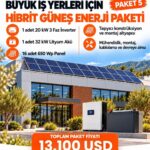 Büyük İş Yerleri için Güneş Enerji Paketi