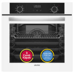 Simfer 8216 0+9 Fonksiyon Airfry Beyaz Cam Ankastre Fırın Dijital